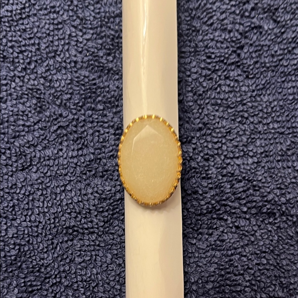 Stella & Dot Gold Ring with Pale Cream Oval Stone